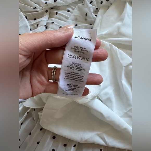 🖤NWOT Self-Portrait Polka Dot Chiffon Midi Dress - Picture 12 of 13